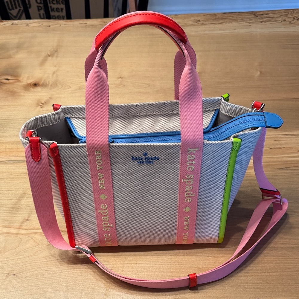 Kate Spade Natural Tote with Pops of Color